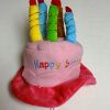 [B00T5345EU] 小型 中型 犬 用 Happy birthday 誕生日 ケーキ 帽子 ピンク 首紐付き 猫
