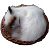 [B00KFD5XA4] 小さくて 超 リアル かわいい かご 猫 ねこ 【マイホット】 (寝る 耳黒猫)