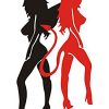 [B00SWIVSJ4] 【MIKA&MAYA】 カーステッカー 天使 悪魔 車 バイク シール ヘラセット デカール 黒 赤