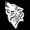 [B012KFX85G] 狼 おおかみ オオカミ WOLF ウルフ 遠吠え ハウリング 動物 シルエット マーク ステッカー シール デカール 10cm×7cm ホワイト