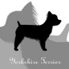 [B00JCQ7E7A] ヨークシャー テリア［ヨーキー］犬 ステッカー プレミアム シルエット モノトーン dst010-mono Mサイズ